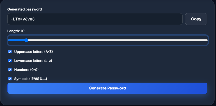 Password Generator Tool real testing example